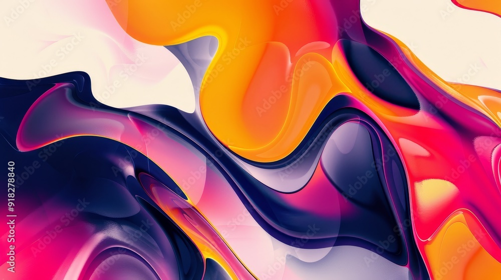 Poster vibrant abstract swirl of colors in a dynamic composition