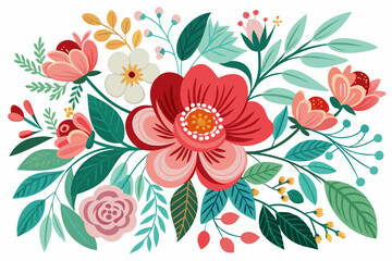 Colorful Floral Bouquet with Red, Pink, and Yellow Flowers