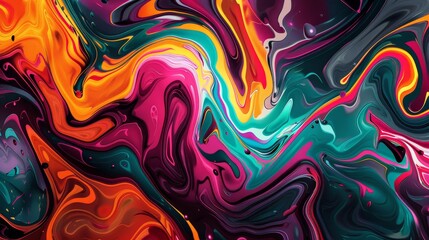 Fototapeta premium Colorful abstract swirl pattern with vibrant hues in a fluid art composition