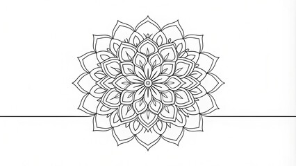 Obraz premium Continuous Line Drawing of a Mandala