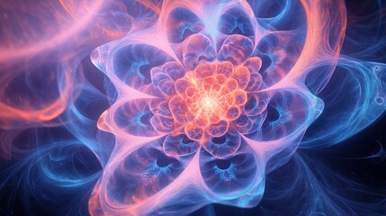 Obraz premium Abstract Colorful Flower-Like Structure with Glowing Filaments