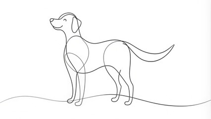 Continuous Line Drawing of a Dog