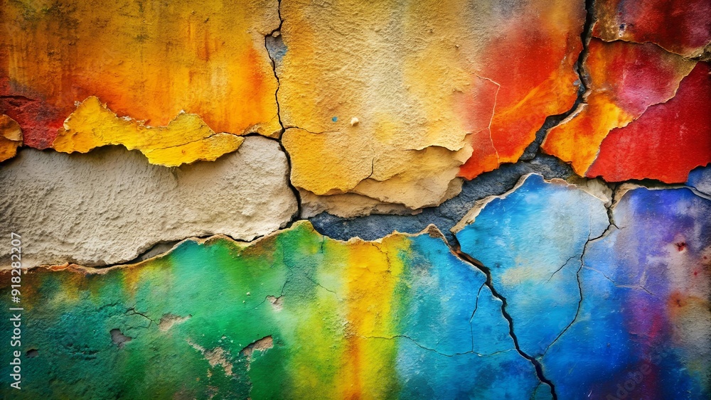 Poster abstract expressionism on a decaying wall generative ai