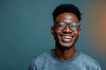 Obraz premium Smiling Man in Glasses Portrait