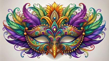 Unleash Your Creativity with this Intricate Mardi Gras Mask Coloring Page  Generative AI