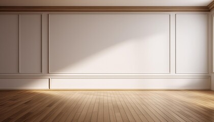 Empty wall mock up in Scandinavian style interior. Minimalist interior design. 3D illustration.
