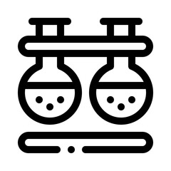 lab flask line icon