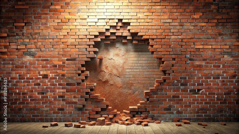 Poster a metaphorical depiction of a panic attack through collapsing walls generative ai