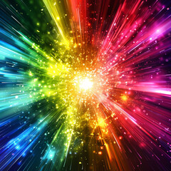 Fototapeta premium Abstract Colorful Light Explosion with Sparkle Effect