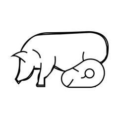 pork meat line icon vector. pork meat sign. isolated contour symbol black illustration
