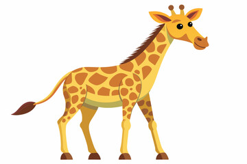 Naklejka premium Cartoon Illustration of a Yellow Giraffe with Brown Spots