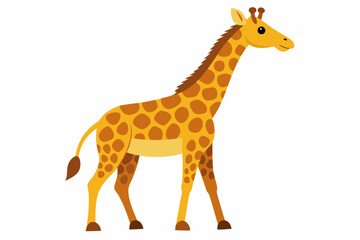 Fototapeta premium Cartoon Illustration of a Standing Giraffe