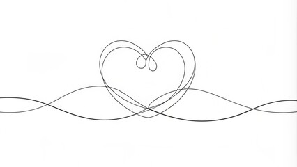 Fototapeta premium Continuous Line Drawing of a Heart