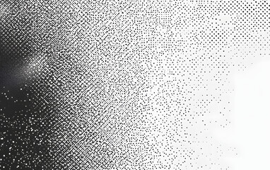 Grunge halftone gradient background. Faded grit noise texture. White and black sand wallpaper. Retro pixelated backdrop. Anime or manga style comic vector graphic design textured illustration