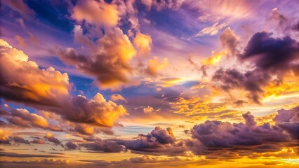 A Romantic Sky Awash in Lavender and Gold, Embracing a Sea of Clouds  Generative AI