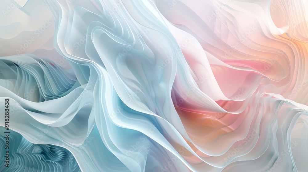 Aufkleber abstract swirls of pastel colors with soft textures in flowing patterns