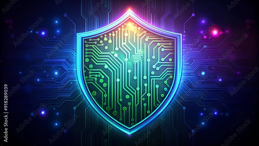 Poster a powerful visual representation of cybersecurity ai generated