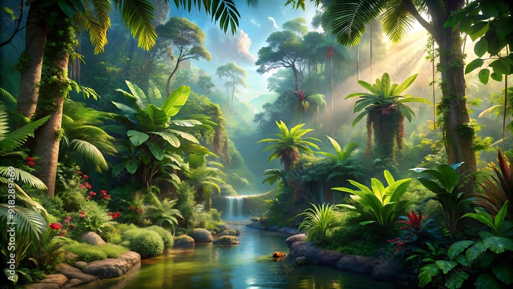Poster unveiling the wonders of the amazon through virtual reality ai generated