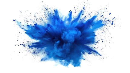 blue color explosion isolated on white background --ar 16:9