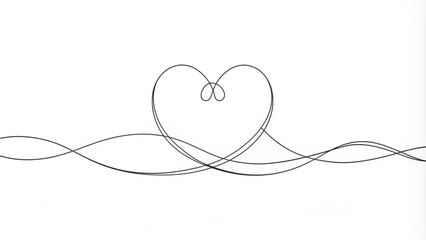 Fototapeta premium Continuous Line Drawing of a Heart