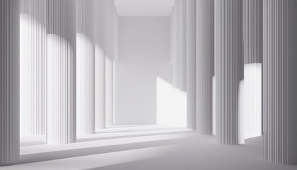 Obraz premium White square photo frame on white wall. 3d illustration.