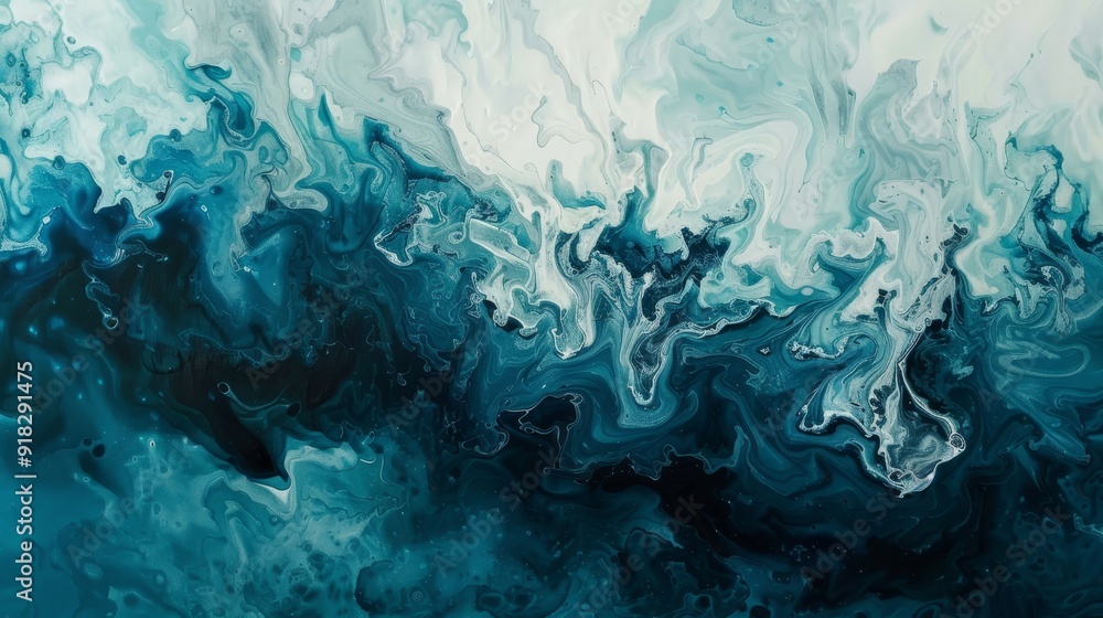 Poster abstract art using a monochromatic color scheme