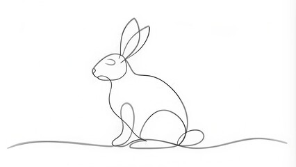 Obraz premium Continuous Line Drawing of a Rabbit