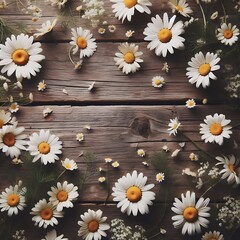 Obraz premium Freshly picked daisies from the garden. 
