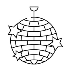 disco music line icon vector. disco music sign. isolated contour symbol black illustration