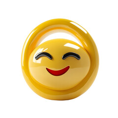 Fototapeta premium Smiling face with halo isolated