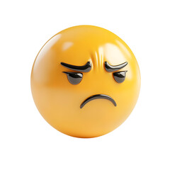 Fototapeta premium Persevering face 3d emoji isolated