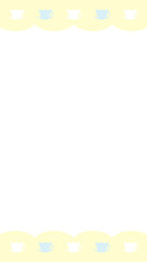 16:9 ティータイムなイエローメニューフレーム⭐︎PNG