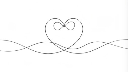 Fototapeta premium Continuous Line Drawing of a Heart