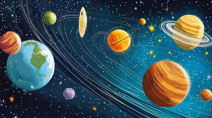 Colorful Children's Book Illustration: Learning and Fun!