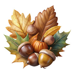 Vibrant autumn arrangement with leaves