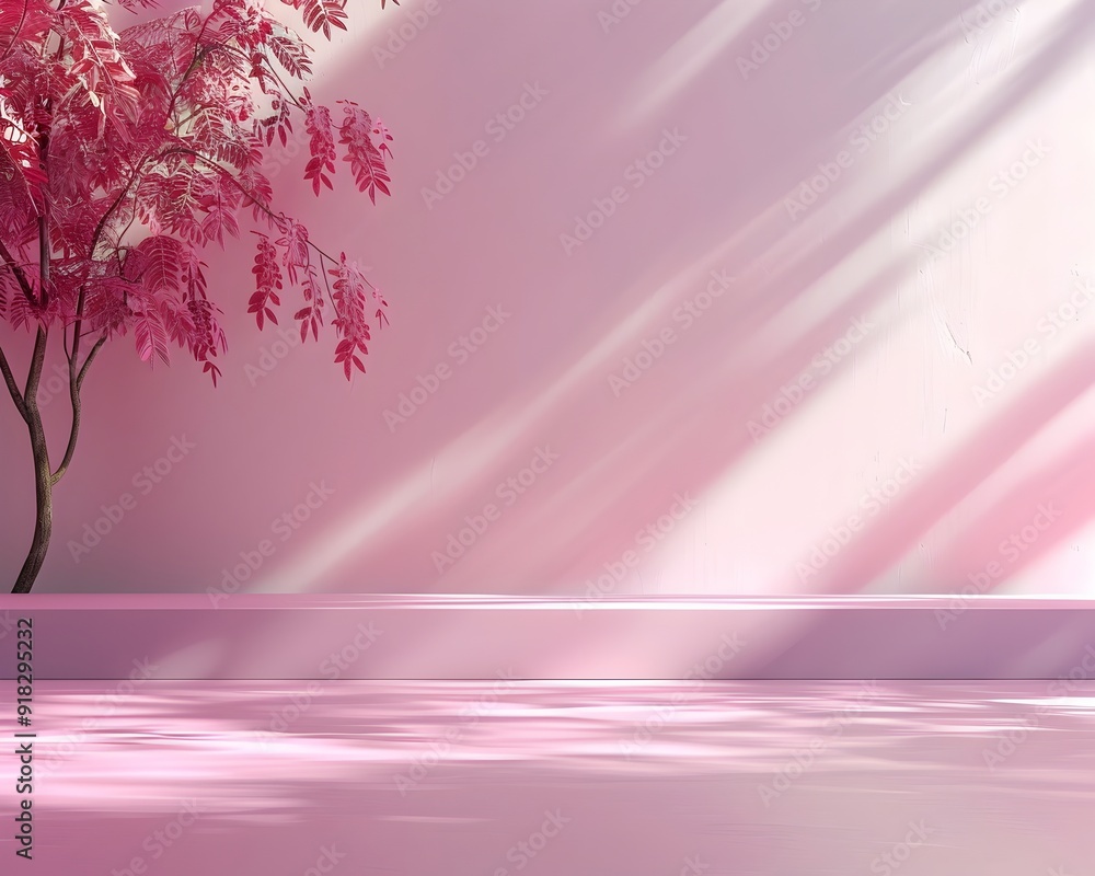 Poster subtle pink gradient backdrop for elegant product presentation and branding