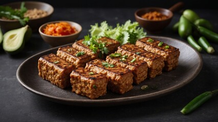 grilled steak with vegetables