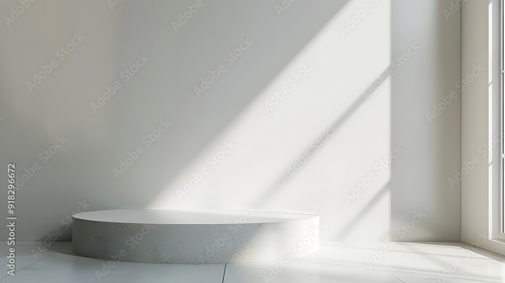 Poster clean white surface with soft shadow for minimalist product display concept