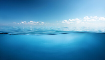 Obraz premium serene ocean surface on a bright day. utilizing generative artificial intelligence