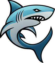 Shark Cartoon Icon Mascot Illustration Concept