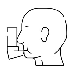 asthma health problem line icon vector. asthma health problem sign. isolated contour symbol black illustration