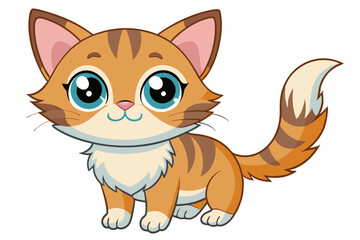 Fototapeta premium Cartoon Illustration of a Cute Orange Tabby Kitten