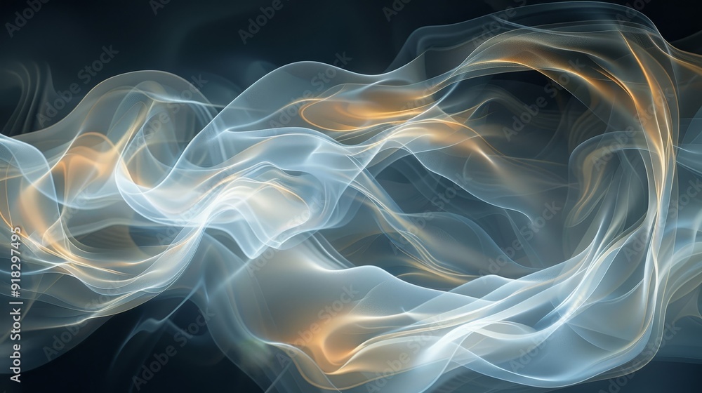 Poster ethereal wisps of light dance through a dark backdrop, creating a mesmerizing visual effect