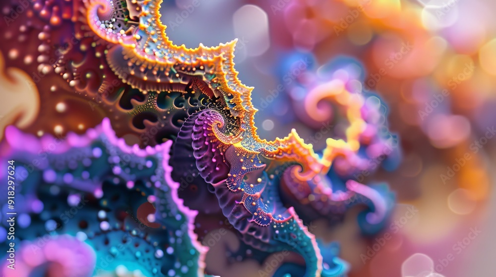 Poster abstract fractal patterns