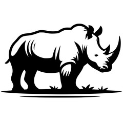 Silhouette of a rhino