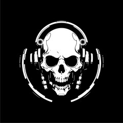 Simple, minimalist skull logo in vector