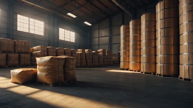 bags in warehouse, storage