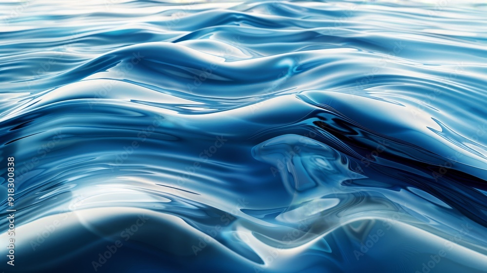 Poster abstract portrayal of a flowing river with dynamic lines