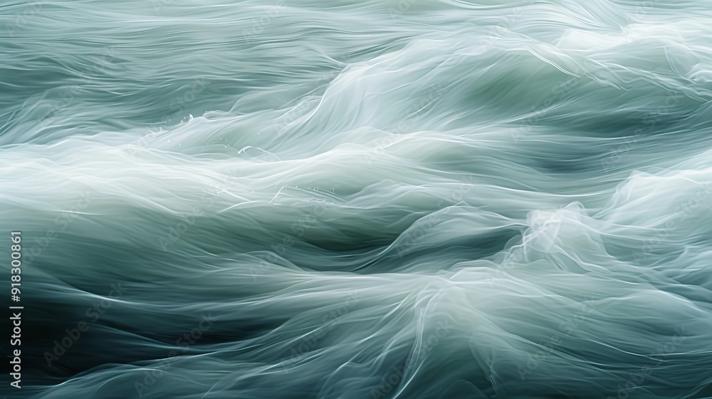 Poster abstract portrayal of a flowing river with dynamic lines