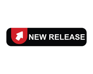 new release button on white background. new release button sign